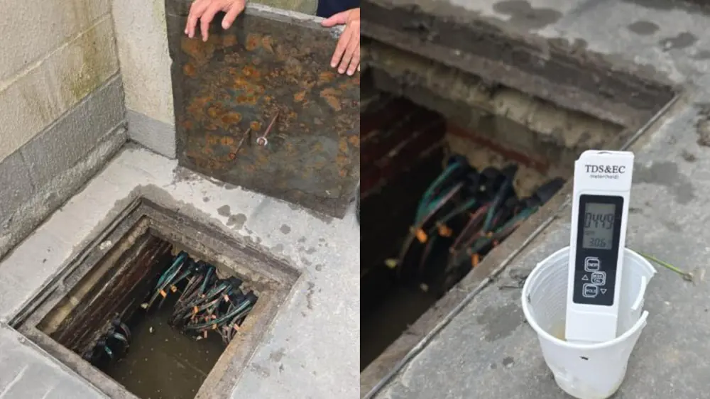 Medicao da qualidade da agua em reservatorio de condominio